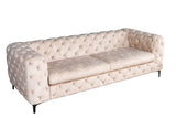 Sofa MODERN BAROCK 240cm 3-seater velvet champagne