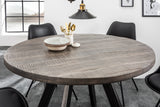 Dining table IRON CRAFT Ø 120cm round mango wood grey