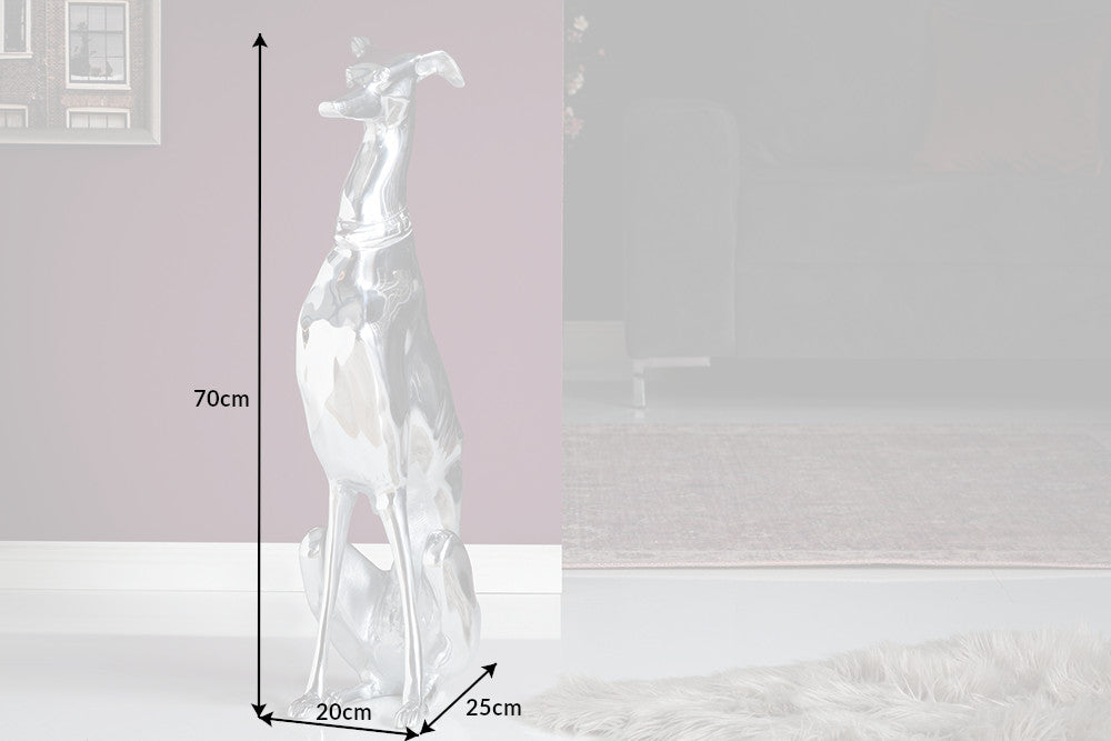 Skulptur WINDHUND 70cm Aluminium