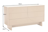 Sideboard SAVOY 150cm 3D natural w/ travertine marble ceramic top