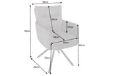 Swivel chair BIG GEORGE w/ armrests flat woven fabric velvet champagne beige rotatable
