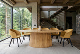 Dining table ART DECO 220cm oval table top mango wood natural creamy