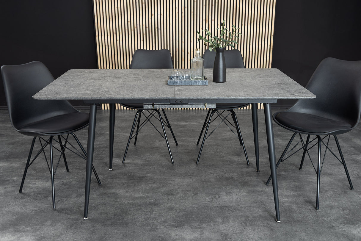 Dining table APARTMENT 120-160cm extendable grey stone look