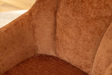 Swivel chair AVIGNON 360° w/ armrests chenille fabric rust brown and black legs
