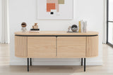 TV-Board ATELIER 120cm natural oak wood look w/ black legs