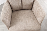 Swivel chair BIG GEORGE 360° with armrests textured fabric champagne greige