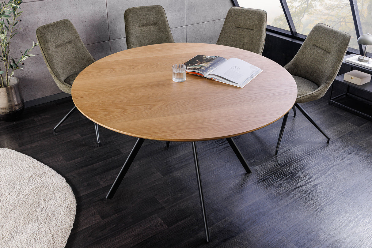 Esstisch ATELIER 120cm rund mit schwarzen Metallbeinen