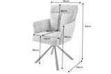 Swivel chair BIG GEORGE 360° with armrests textured fabric champagne greige
