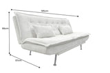 Sofa bed JAZZ 195cm 3-seater chenille fabric champagne beige