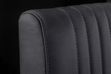 Freischwinger Stuhl BIG ASTON mit Armlehnen Federkern schwarz Metallbeine Leder schwarz