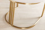 Stuhl EXTRAVAGANCIA beige Cord mit Armlehnen und champagnergoldenem Gestell