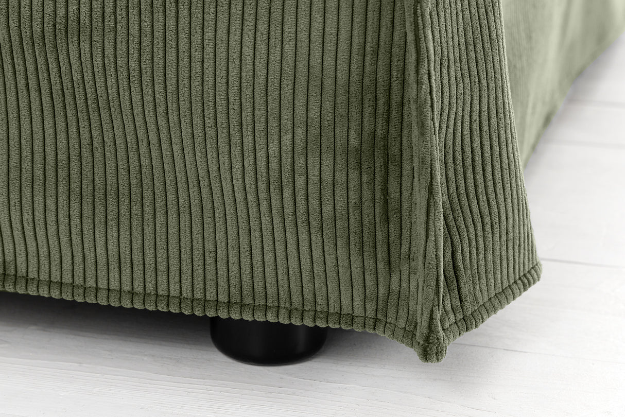Sofa HEAVEN 200cm 3-Sitzer Federkern abnehmbarer Bezug Cord grün