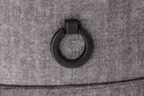 Bedside table SIGNUM oval w/ LED light 55cm velvet grey