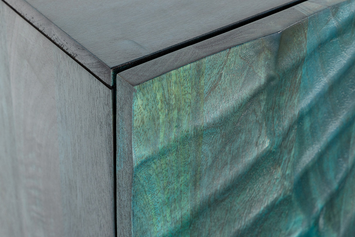 Sideboard SCORPION 180cm 3D mango wood turquoise gold