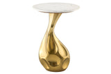 Side table TEAR 60cm gold white marble