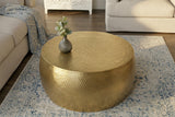Couchtisch ORIENT II 60cm mit Hammerschlageffekt gold