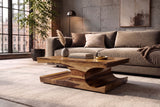 Coffee table GOA 120cm w/ storage space sheesham wood brown