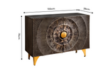 Sideboard GOLDEN SUNSET 100cm 3D mango wood black gold