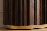 Sideboard GATSBY 140cm mango wood brown marble top white