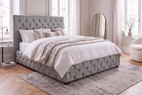 Bed PARIS CHESTERFIELD 180x200cm bouclé grey