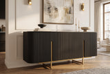Sideboard GATSBY 160cm retro style mango wood black gold