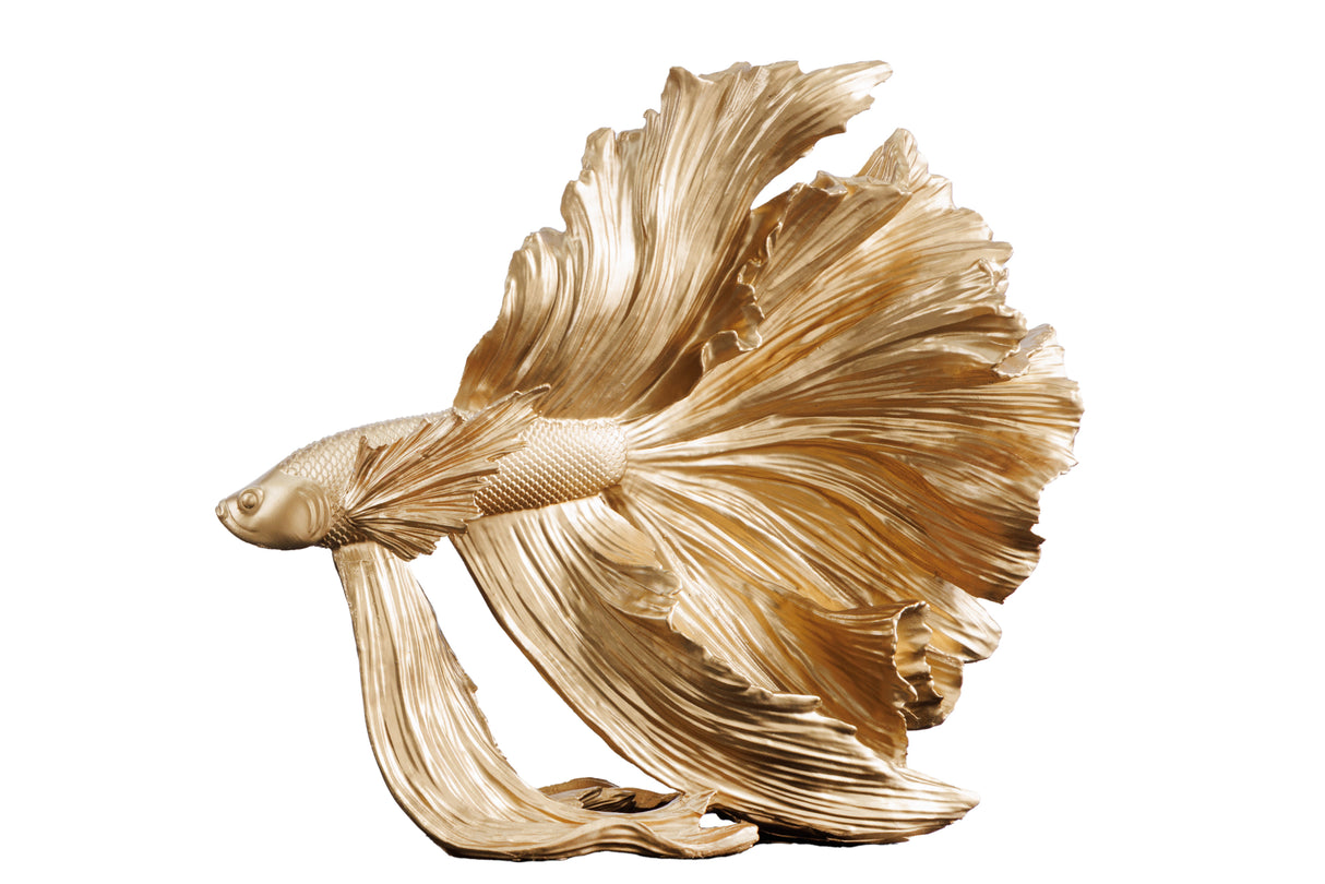 Decoration fish CROWNTAIL 35cm polyresin gold