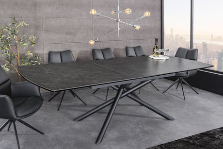 Dining table MIKADO 180-230cm extendable ceramic graphite marble top