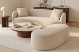 Bench chest ELEMENTAL 120cm upholstered w/ storage space bouclé champagne beige