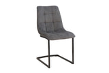 Cantilever chair MIAMI square quilting cord grey w/ black metal frame