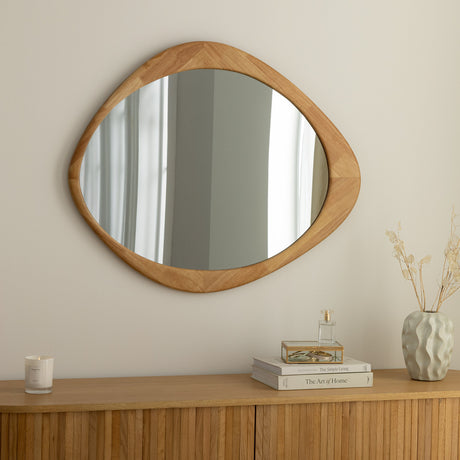 Wall mirror ORGANIC 90cm massive wood oak wood look