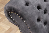 Recamiere CHESTERFIELD 170cm velvet grey