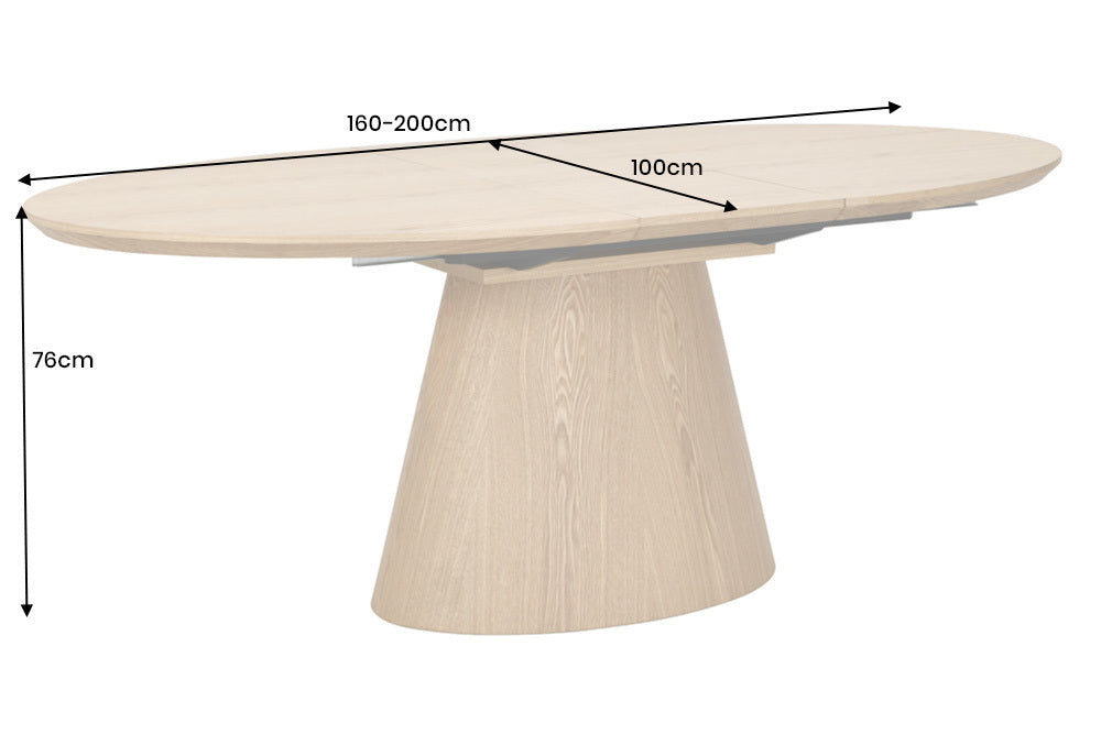 Esstisch UNIQUE 160-200cm ausziehbar Eichenholz furniert