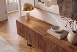 TV-Board GATSBY 160cm Retro-Stil Mangoholz braun gold