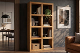 Shelf MAKASSAR 180cm 8 open compartments mango wood brown honey finish