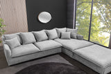 Corner sofa HEAVEN 255cm removable cover bouclé grey