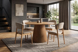 Dining table VALHALLA WOOD Ø 120cm round oak wood veneered natural
