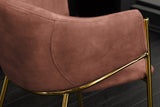 Stuhl NOBLESSE mit Armlehnen Samt rosa goldene Beine