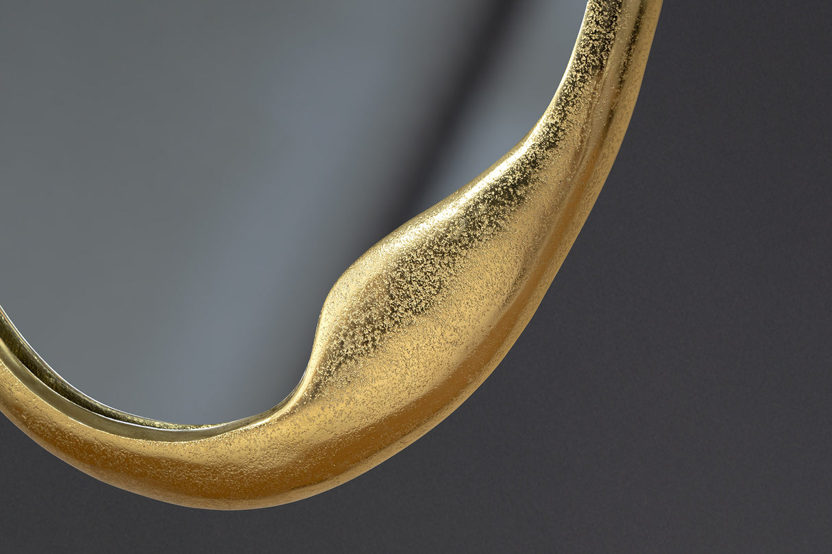 Wandspiegel PORTRAIT 70cm oval gold Metall handgefertigt