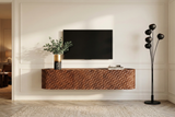 TV-Board ADLON 160cm 3D massives Hängend Mango Holz