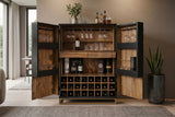 Barschrank SCORPION 140cm 3D Mango schwarz