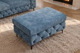 Hocker MODERN BAROCK 95cm Samt petrol