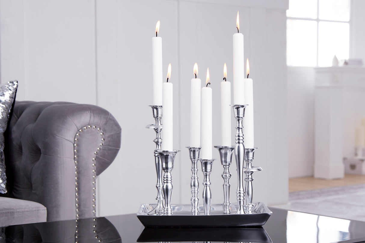 Kerzenständer MODERN BAROCK 7-flammig silber Aluminium 