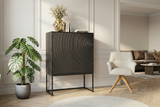 Highboard ORBIT 120 cm 3D-Optik Mangoholz schwarz