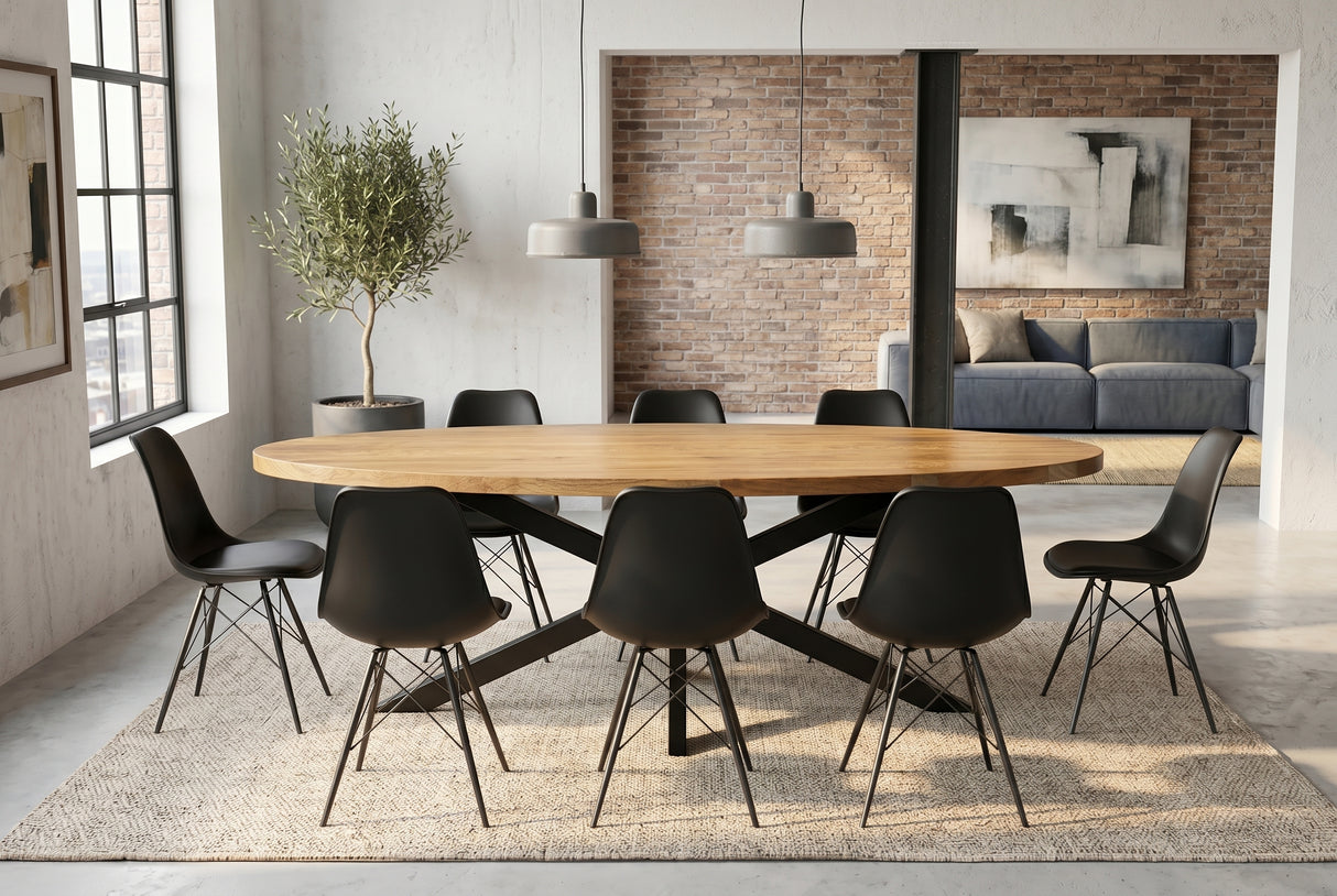 Esstisch GALAXIE 240cm oval Mangoholz naturbraun