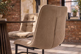 Freischwinger MIAMI quadratische Steppung Cord taupe mit schwarzem Metallgestell