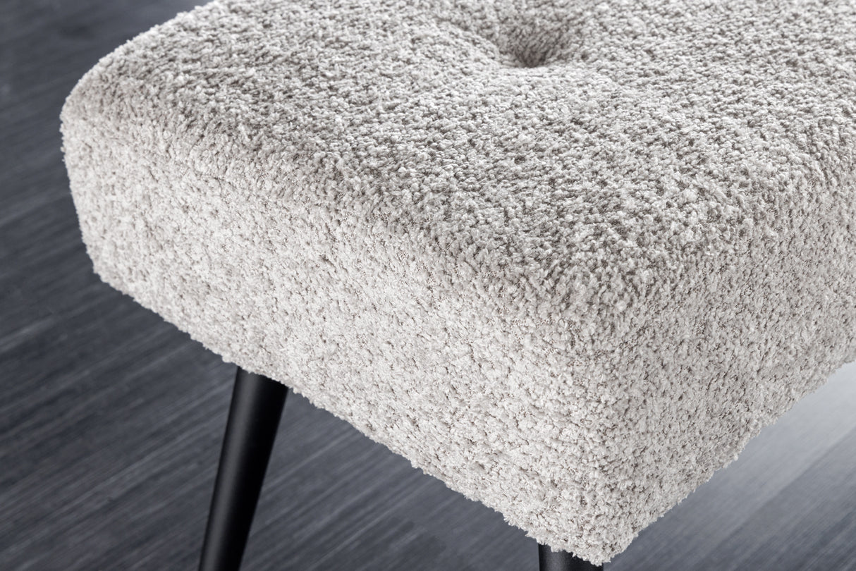 Bench BOUTIQUE 100cm bouclé champagne greige