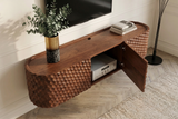 TV-Board ADLON 160cm mit Kabelmanagement hängend 3D massive Mango-Holz