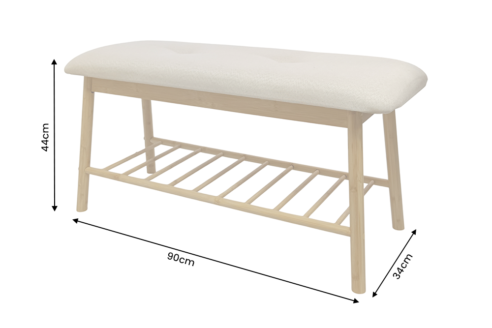 Shoeshelf ZEN-BO 90cm bamboo natural beige