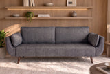 Sofa bed DIVANI 220cm 3-seater velvet grey