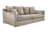 Sofa HEAVEN 200cm 3-Sitzer Federkern abnehmbarer Bezug Cord Greige